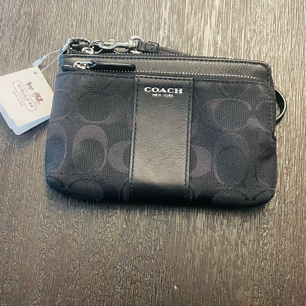 COACH Wristlet Women's Legacy Signature Double Zip